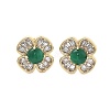 Brass Micro Pave Clear Cubic Zirconia Stud Earrings EJEW-G415-02E-G-1