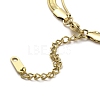 304 Stainless Steel Snake Chains 3 Layer Necklace for Women NJEW-C028-01G-4