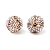 Golden Plated Alloy Rhinestone Beads FIND-E046-13G-02-2