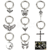 16Pcs 8 Style Cross/Butterfly/Moon Alloy Shoe Decoration HJEW-AB00624-1