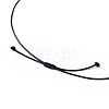 Adjustable Natural Quartz Crystal Double Horn Pendant Necklace with Wax Cord for Women NJEW-B086-01C-5