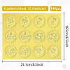 6 Patterns Aluminium-foil Paper Adhesive Embossed Stickers DIY-WH0451-003-2