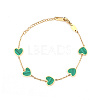 Green Heart Shaped Micro Pave Zirconia Charm Bracelets OV0757-1