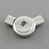 Platinum Flat Round Brass Snap Clasp Making for Bracelet Design X-KK-S088-1