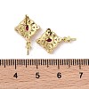 Brass with Cubic Zirconia Rhombus Stud Earrings Findings KK-B087-04G-3