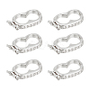 6Pcs Rack Plating Brass Micro Pave Cubic Zirconia Twister Clasps ZIRC-UN0001-08P-1