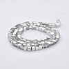Half Plated Clear Glass Faceted Cube Beads Strands GLAA-A031-6mm-HP02-2