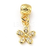 Rack Plating Brass Micro Pave Clear Cubic Zirconia Pendants KK-E034-20G-2