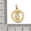 Brass Micro Pave Clear Cubic Zirconia with White Enamel Pendants CU-CBAA556-08C-3