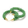 Glass Seed Beaded Hoop Earrings for Women EJEW-C003-02I-RS-2