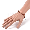 Cowhide Leather Braided Weave Cord Bracelets with Brass Clasp for Women BJEW-JB09109-3