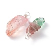 Natural Dyed Quartz Bead Pointed Pendants PALLOY-JF00921-S-3