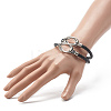 Braided Imitation Cowhide Leather Cord Bracelets for Couple BJEW-JB06443-40
