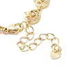 Rack Plating Brass Pave Clear Cubic Zirconia Moon Link Chain Bracelets for Women BJEW-R317-14G-3