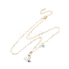 304 Stainless Steel Enamel Cute Cat Shape with Flower Pendant Necklaces for Women SA-CBA8F25-01A-2