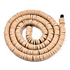 Flat Round Handmade Polymer Clay Bead Spacers CLAY-R067-3.0mm-37-3