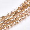 Electroplate Glass Bead Strands EGLA-R094-3mm-12-1