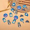 24Pcs 6 Style Transparent & Opaque Acrylic Pendants KY-SZ0001-30-3