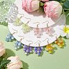 Flower Transparent Spray Painted Glass Cluster Earrings EJEW-JE05741-2