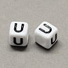 Large Hole Acrylic Letter European Beads SACR-Q103-7mm-01U-2