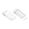 Transparent Rectangle Glass Cabochons X-GGLA-R025-38x19-3