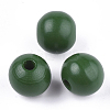 Painted Natural Wood European Beads WOOD-S049-06D-1
