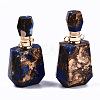 Assembled Synthetic Bronzite and Lapis Lazuli Openable Perfume Bottle Pendants X-G-S366-059A-4