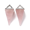 Natural Rose Quartz Pendants G-E577-01P-03-2
