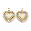 Brass Micro Pave Clear Cubic Zirconia Pendants KK-L213-014G-1