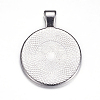 Flat Round Alloy Pendant Cabochon Settings LS-PALLOY-A15654-N-3