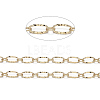 3.28 Feet Brass Textured Oval Link Chains X-CHC-S004-07G-1