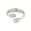 Spoon & Fork Brass Open Cuff Rings RJEW-G309-49P-2