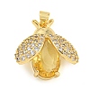 Rack Plating Brass Micro Pave Clear Cubic Zirconia Pendants ZIRC-L100-150G-2