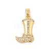 Brass Micro Pave Cubic Zirconia Pendants KK-R100-08G-1