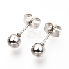 304 Stainless Steel Ball Stud Earrings EJEW-C501-10C-6