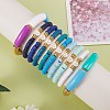10Pcs 10 Style Handmade Polymer Clay Heishi Beaded Stretch Bracelets Set with Heart BJEW-SW00036-03-3