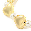 Rack Plating Brass & ABS Imitation Pearl Beaded Stretch Bracelets BJEW-P322-16G-2