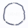 Shell Pearl Beaded Necklaces NJEW-I224-B-2