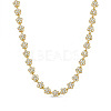 304 Stainless Steel Pave Clear Cubic Zirconia 5-Petal Flower Link Chain Necklaces for Women WG9E91A-01-3