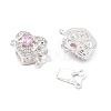 Brass Micro Pave Cubic Zirconia Box Clasps KK-B125-07S-01-2