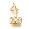 Brass Micro Pave Clear Cubic Zirconia Fold Over Clasps KK-H480-37G-1