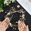 1Pc Alloy with Resin and Polyester Headpiece Cap AJEW-CY0001-92-3