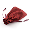 Polyester Imitation Burlap Packing Pouches Drawstring Bags LS-ABAG-R005-14x10-06-3