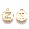 Brass Cubic Zirconia Charms X-KK-T038-194G-Z-1