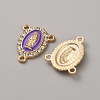 Zinc Alloy Enamel Religion Oval with Virgin Mary Chandelier Component Links FIND-WH0366-384G-04-2