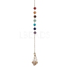 Chakra Mixed Synthetic & Natural Round Gemstone Pointed Dowsing Pendulums PALLOY-JF02520-02-1