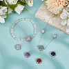 6Pcs 6 Styles Brass Pave Natural Amethyst & Rose Quartz & White Agate & Green Aventurine & Carnelian & Lapis Lazuli Multi-Strand Links KK-BC0015-17A-4