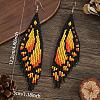 Bohemian Style Handmade Glass Seed Beads Butterfly Wing Tassel Stud Earrings OK8967-2-3