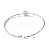 Rack Plating Brass Micro Pave Clear Cubic Zirconia Letter Open Cuff Bangles BJEW-A018-01P-C-3