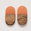 Transparent Resin & Walnut Wood Pendants RESI-S384-006A-B01-2